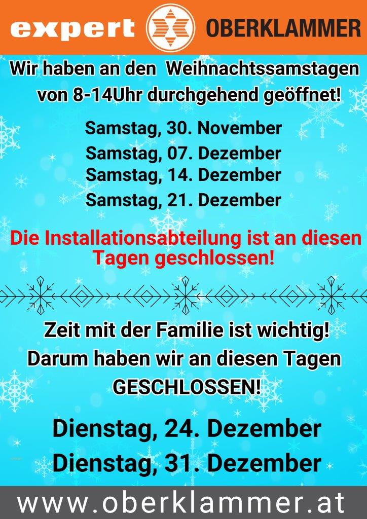 Homepage Pop UP Öffnungszeiten Weihnachten (Dokument (A4))